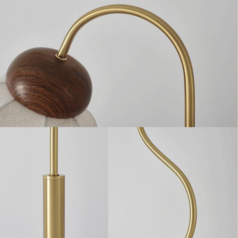 French Walnut Floor Lamp