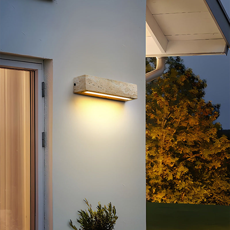 Contemporary Retro Waterproof Travertine LED Wall Sconce