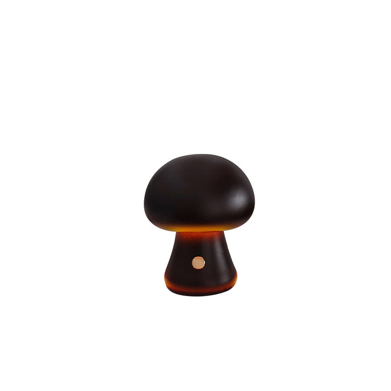 Modern Scandinavian Solid Wood Mushroom LED Table Lamp