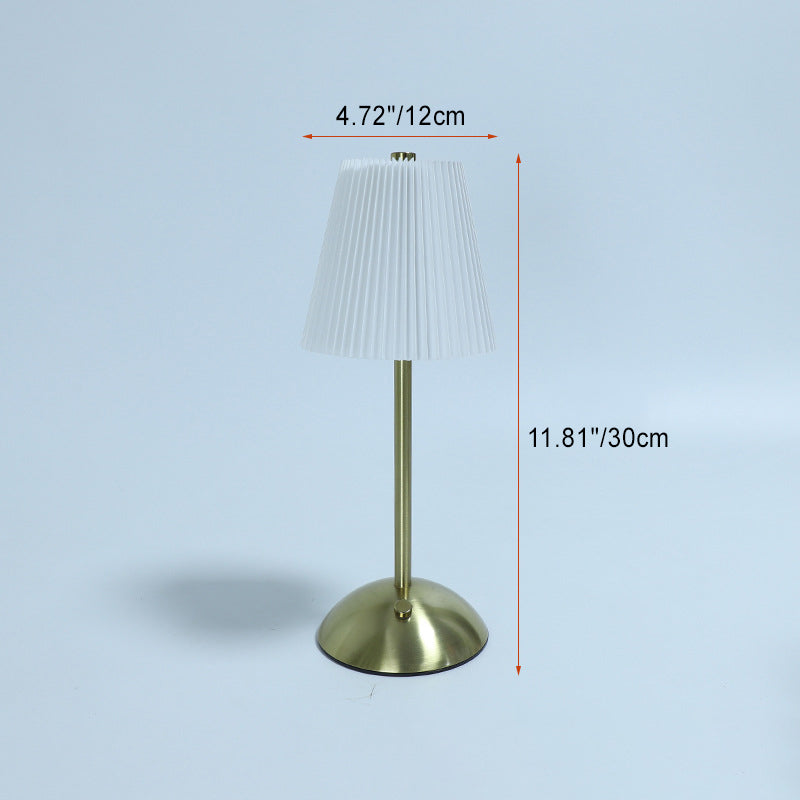 Scandinavian Rechargeable Fabric Iron Pleated Table Lamp