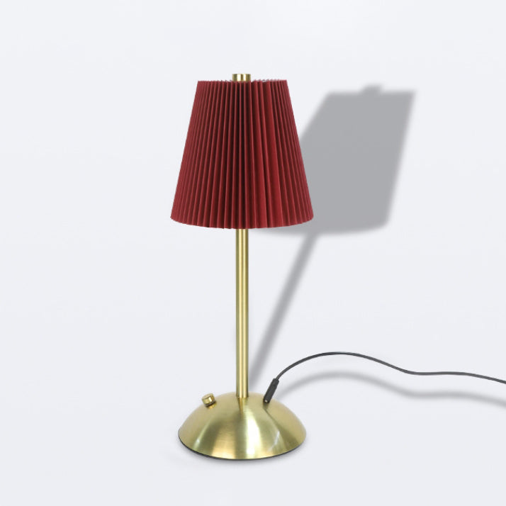 Scandinavian Rechargeable Fabric Iron Pleated Table Lamp