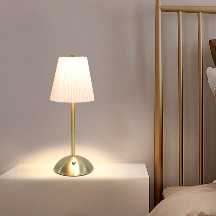 Scandinavian Rechargeable Fabric Iron Pleated Table Lamp