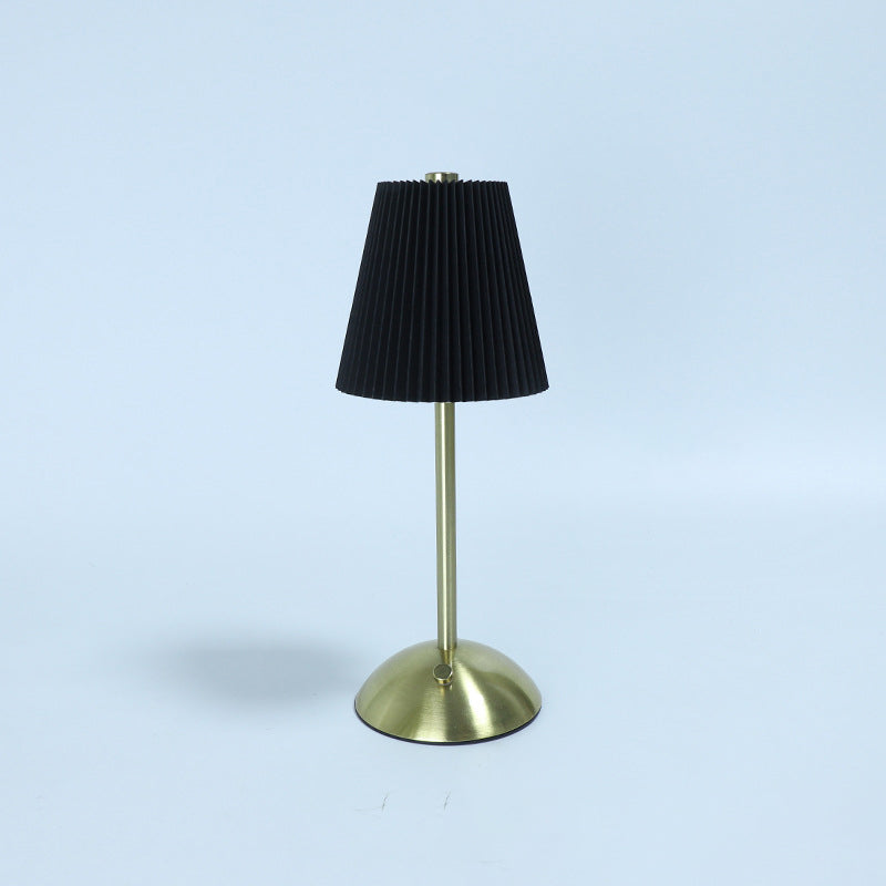 Scandinavian Rechargeable Fabric Iron Pleated Table Lamp