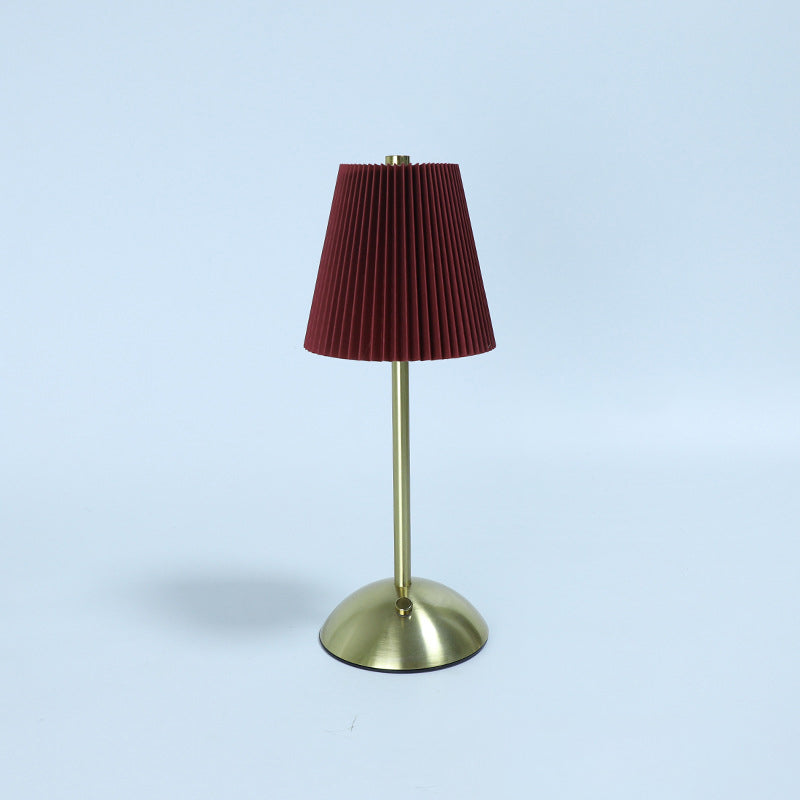 Scandinavian Rechargeable Fabric Iron Pleated Table Lamp