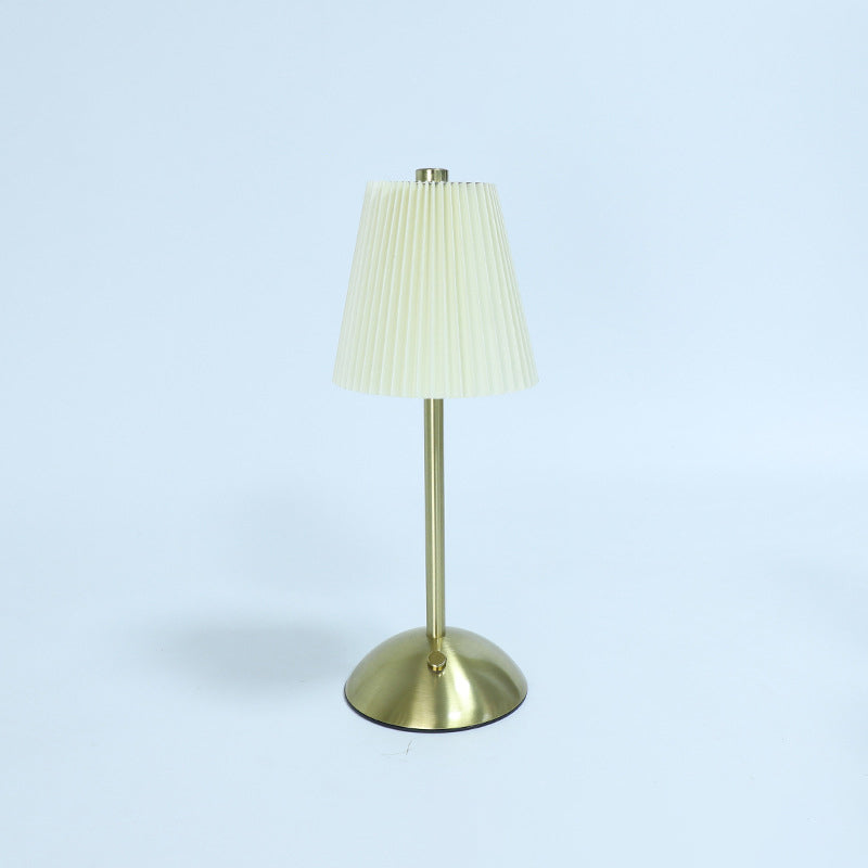 Scandinavian Rechargeable Fabric Iron Pleated Table Lamp