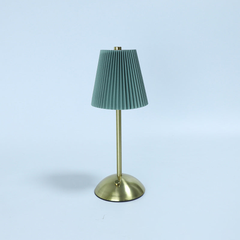 Scandinavian Rechargeable Fabric Iron Pleated Table Lamp