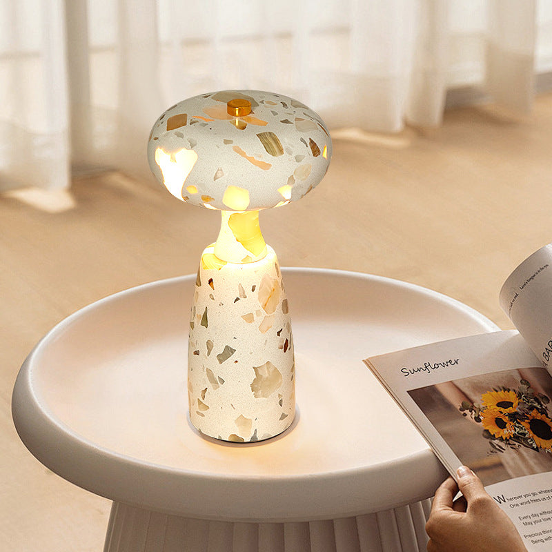Traditional Japanese Rechargeable Marble Pattern Table Lamp