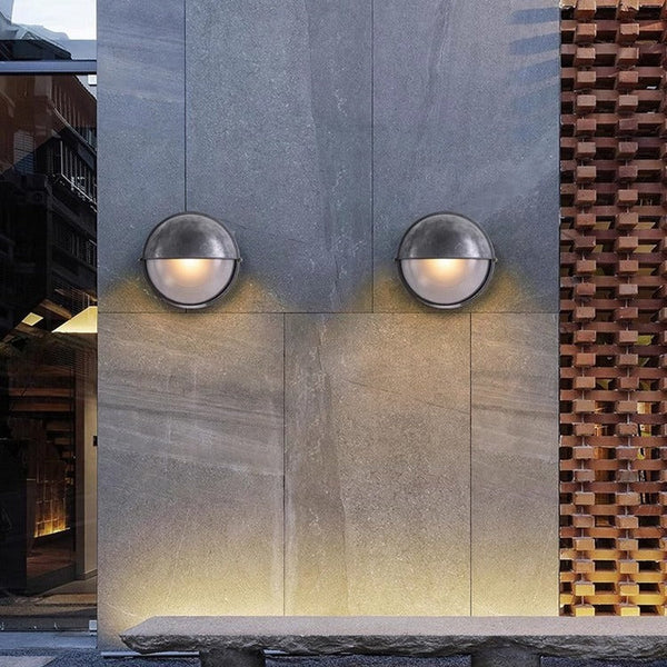 Contemporary Industrial Waterproof Aluminum Glass Wall Sconce