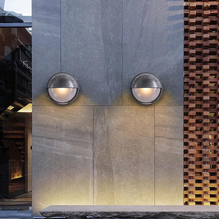 Contemporary Industrial Waterproof Aluminum Glass Wall Sconce