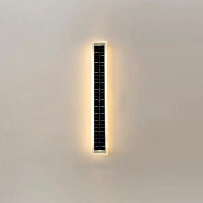 Modern Solar Waterproof Aluminum Strip Wave LED Wall Light