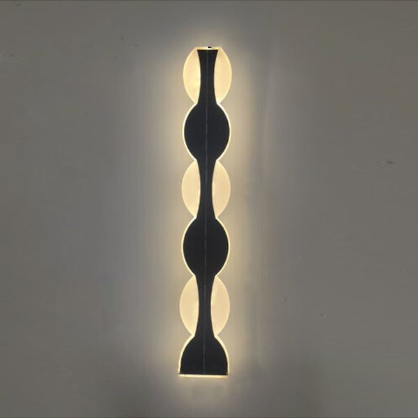Modern Solar Waterproof Aluminum Strip Wave LED Wall Light