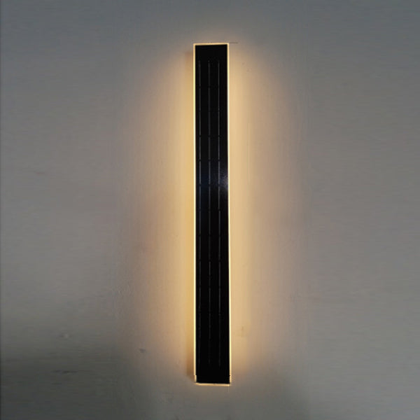 Modern Solar Waterproof Aluminum Strip Wave LED Wall Light