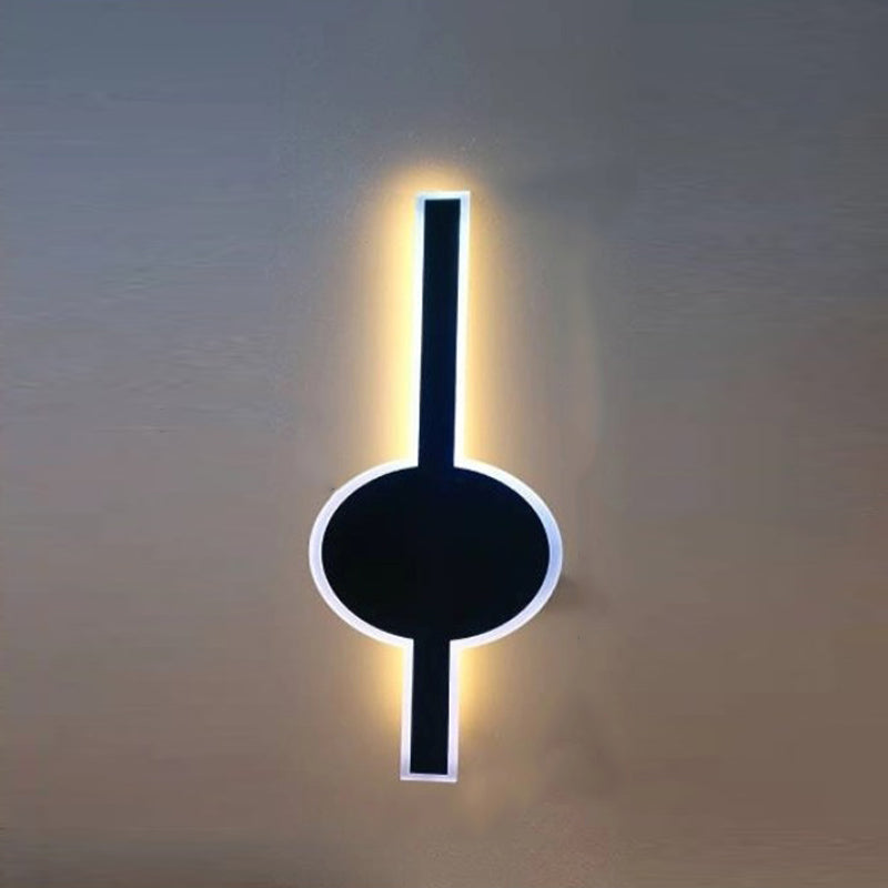 Modern Solar Waterproof Aluminum Strip Wave LED Wall Light