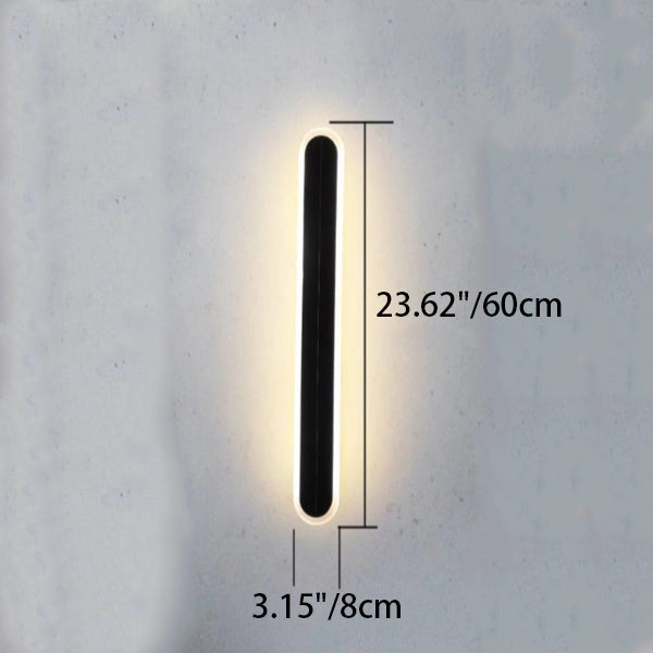 Modern Solar Waterproof Aluminum Strip Wave LED Wall Light