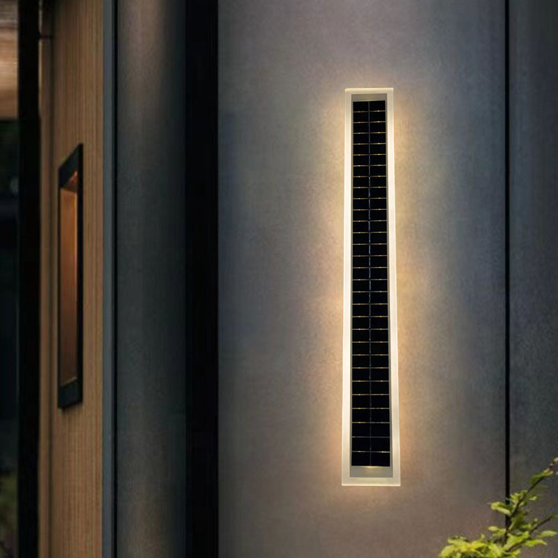 Modern Solar Waterproof Aluminum Strip Wave LED Wall Light