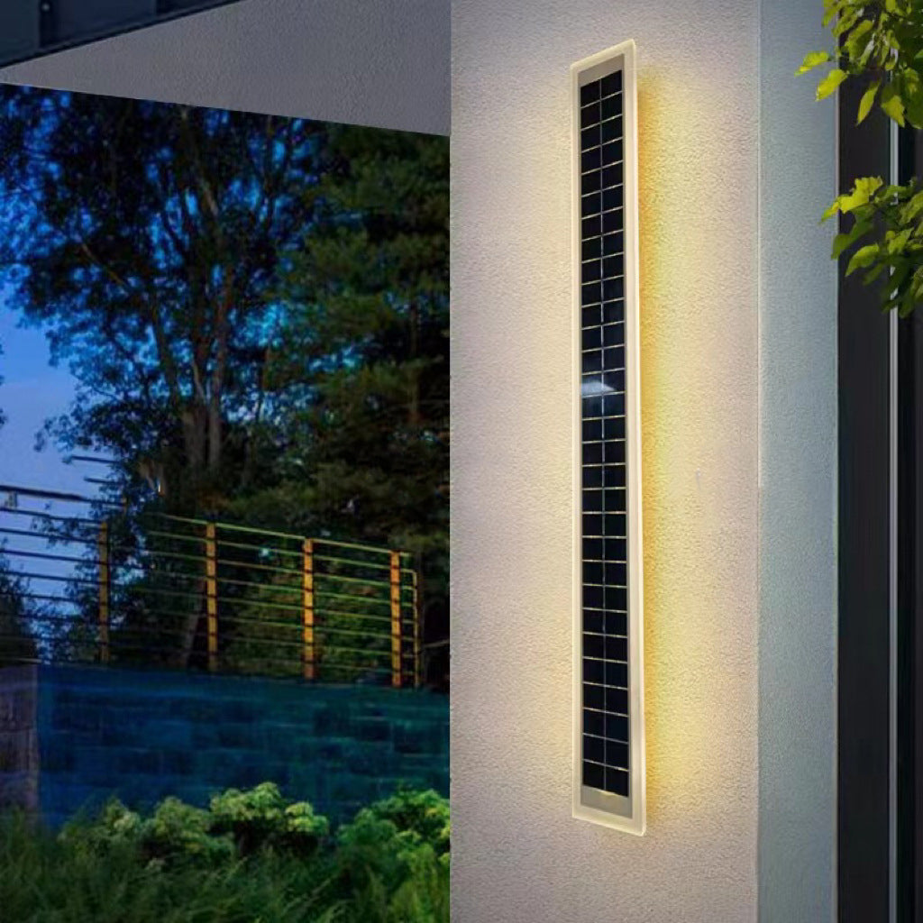Modern Solar Waterproof Aluminum Strip Wave LED Wall Light