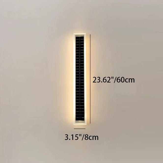 Modern Solar Waterproof Aluminum Strip Wave LED Wall Light