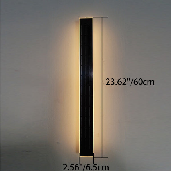 Modern Solar Waterproof Aluminum Strip Wave LED Wall Light