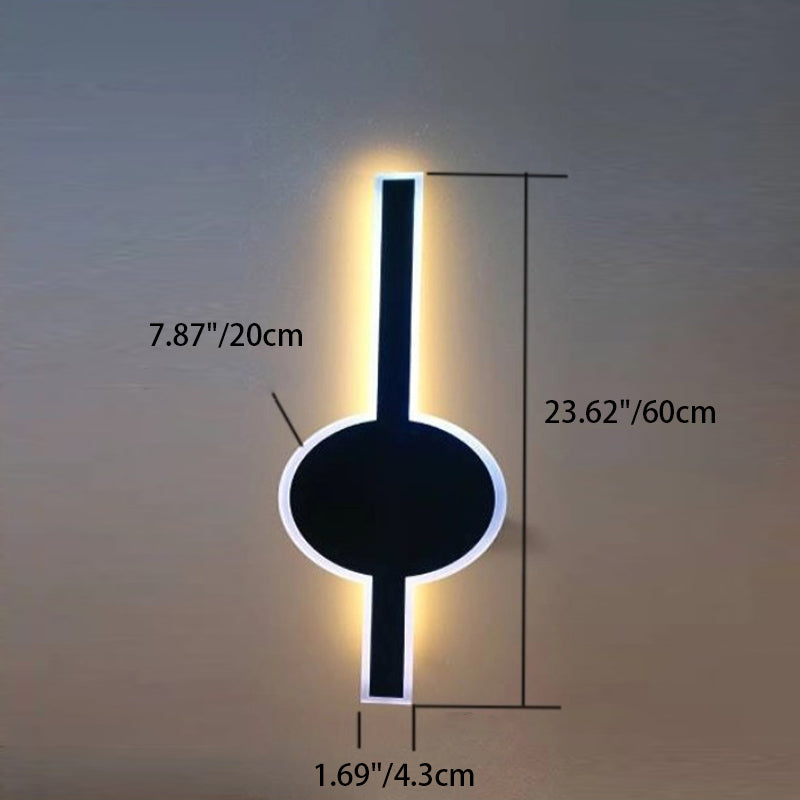 Modern Solar Waterproof Aluminum Strip Wave LED Wall Light