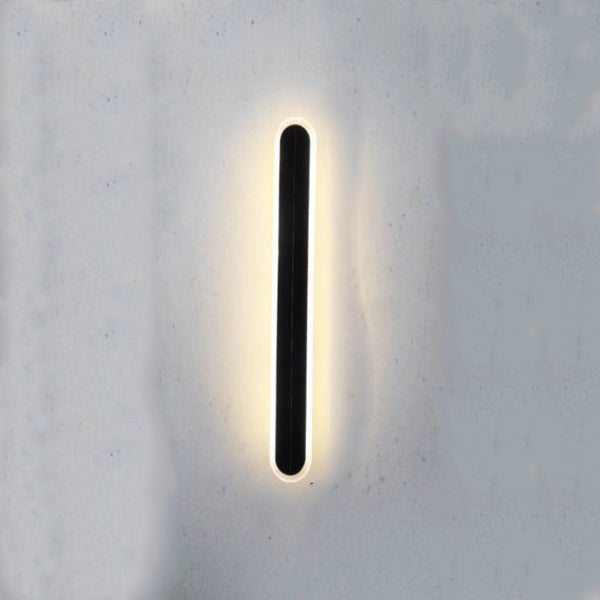 Modern Solar Waterproof Aluminum Strip Wave LED Wall Light