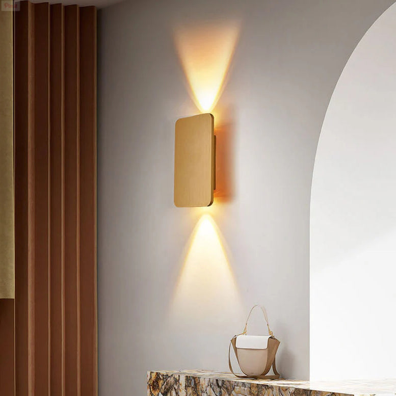 Nordic Minimalist Aluminum Rectangular Flat Wall Sconce