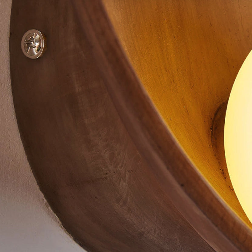 Modern Minimalist Round Iron Resin 1-Light Wall Sconce
