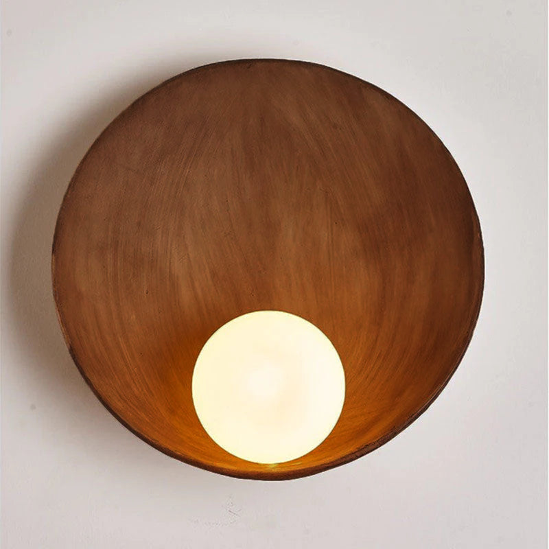 Modern Minimalist Round Iron Resin 1-Light Wall Sconce