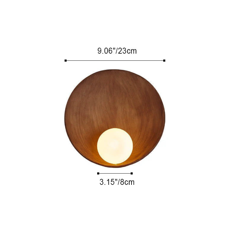 Modern Minimalist Round Iron Resin 1-Light Wall Sconce