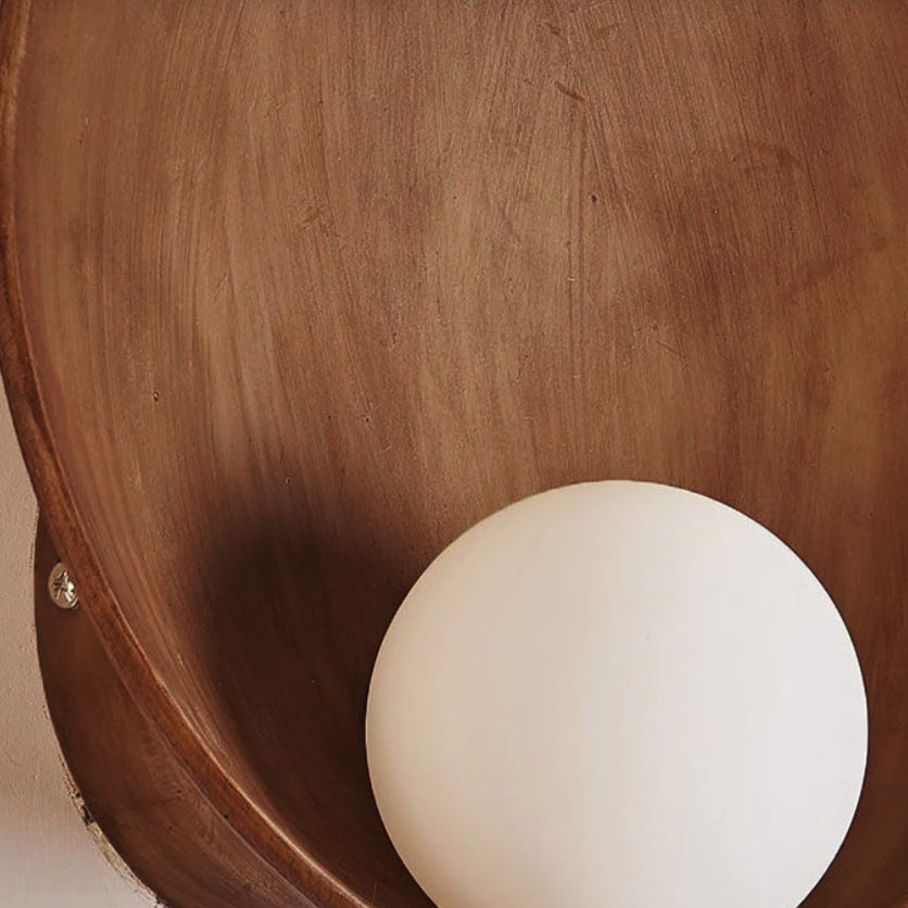 Modern Minimalist Round Iron Resin 1-Light Wall Sconce
