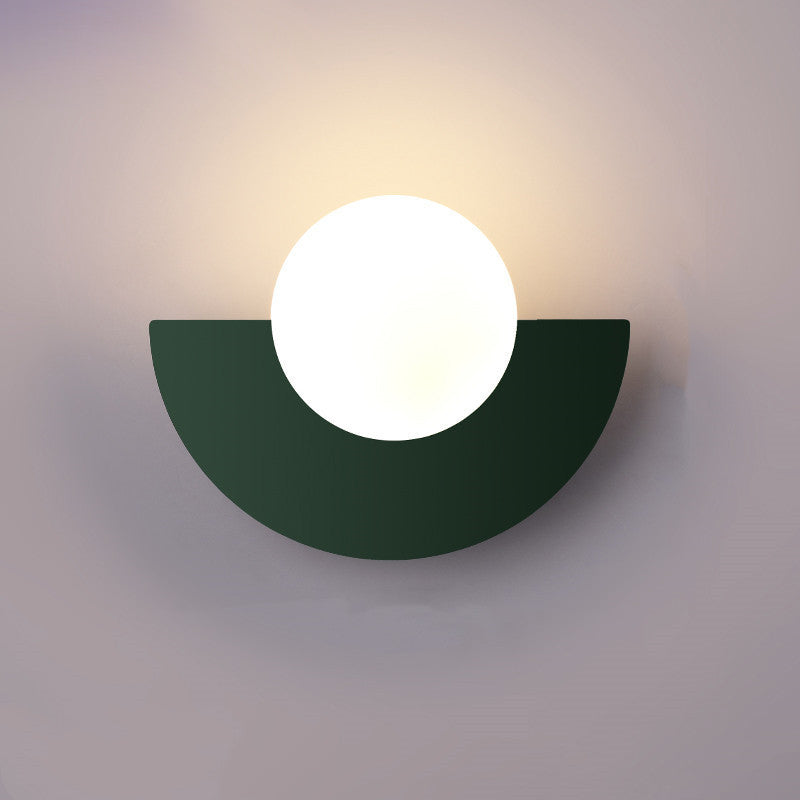 Modern Minimalist Colorful Spherical Glass Wall Sconce