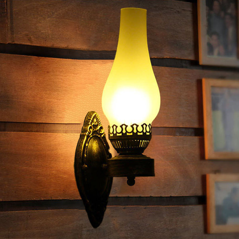 Retro Kerosene-Style 1-Light Wall Sconce