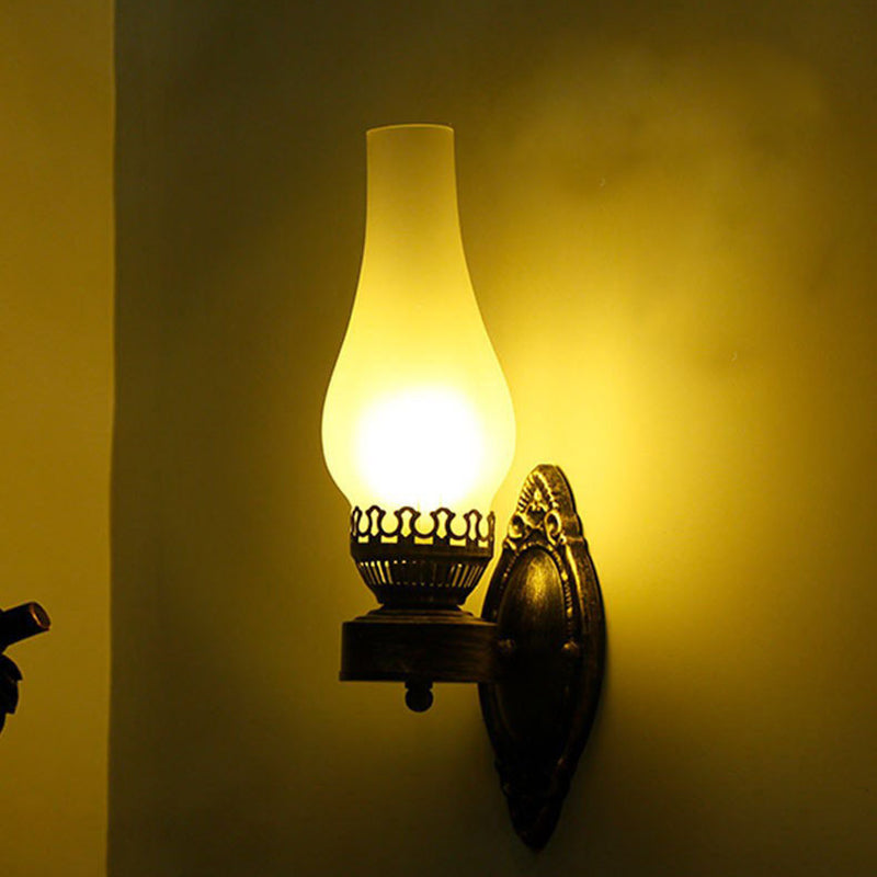 Retro Kerosene-Style 1-Light Wall Sconce