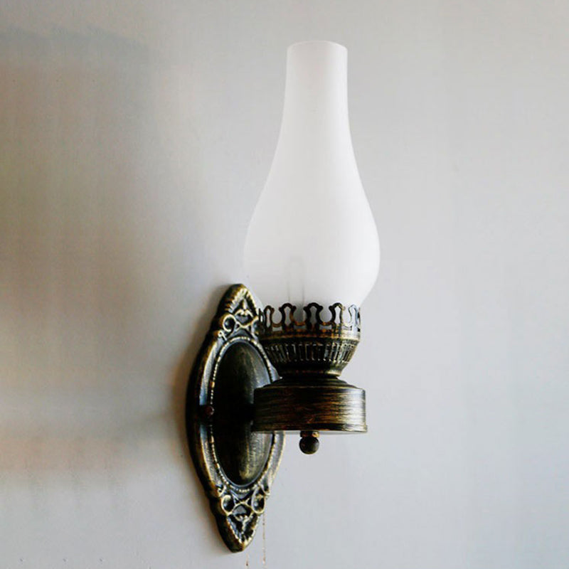 Retro Kerosene-Style 1-Light Wall Sconce