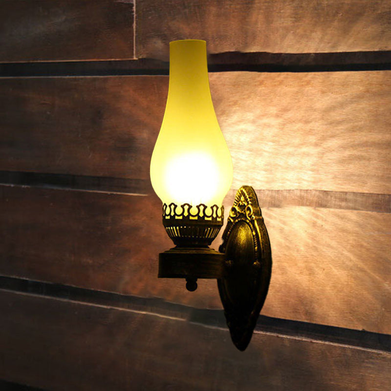 Retro Kerosene-Style 1-Light Wall Sconce