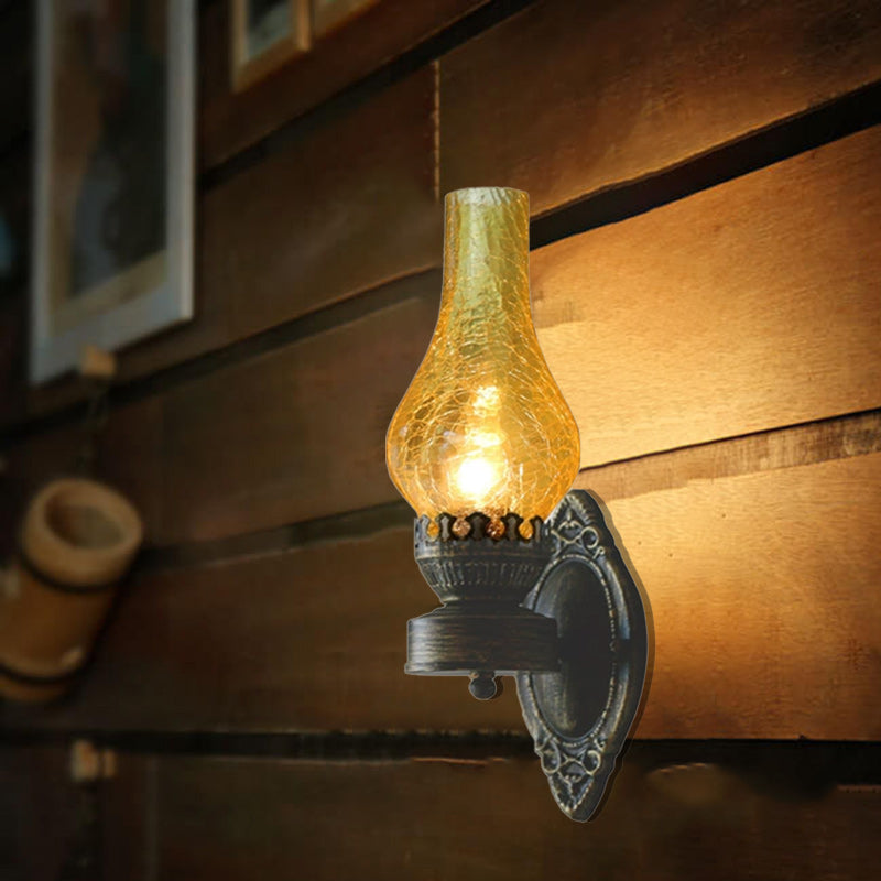 Retro Kerosene-Style 1-Light Wall Sconce