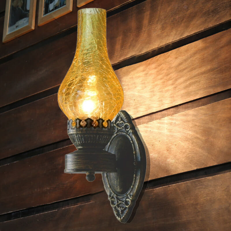 Retro Kerosene-Style 1-Light Wall Sconce
