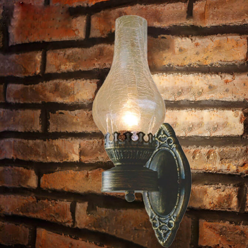 Retro Kerosene-Style 1-Light Wall Sconce
