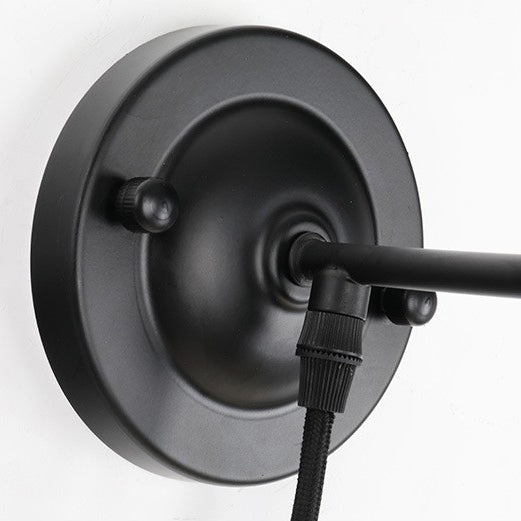 Retro Industrial Wrought Iron 1-Light Pulley Wall Sconce