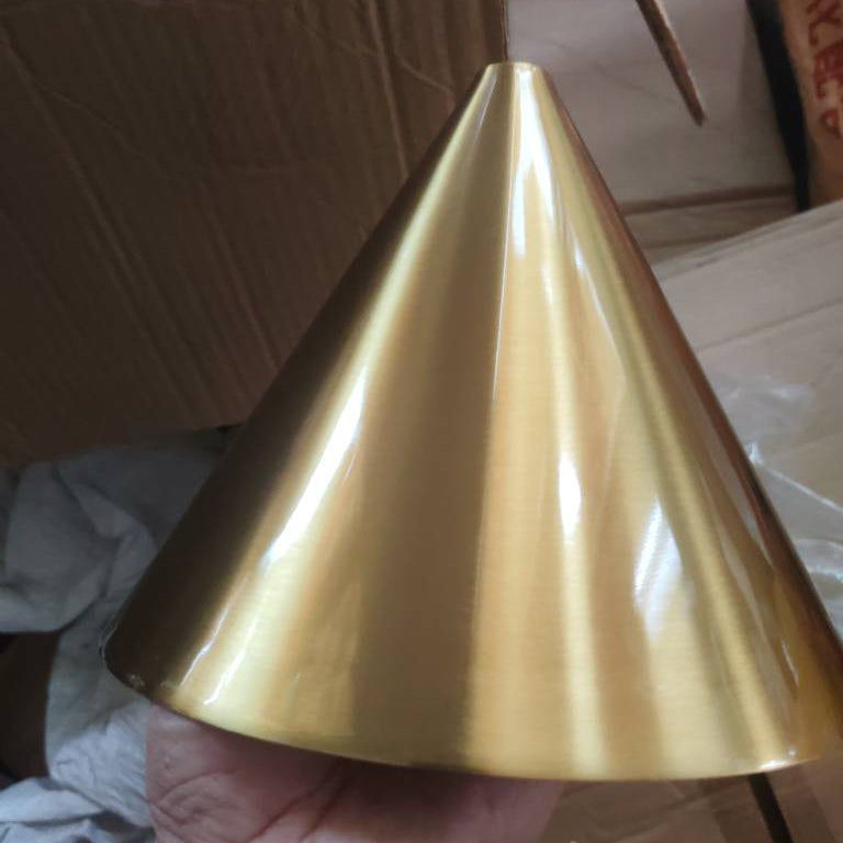 Contemporary Industrial Iron Plated Brass Cone Wall Sconce