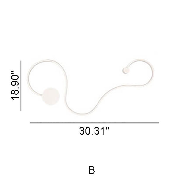 Modern Long Aluminum Snake Shaped Curved Wall Sconce