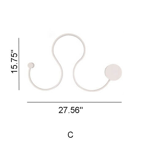Modern Long Aluminum Snake Shaped Curved Wall Sconce