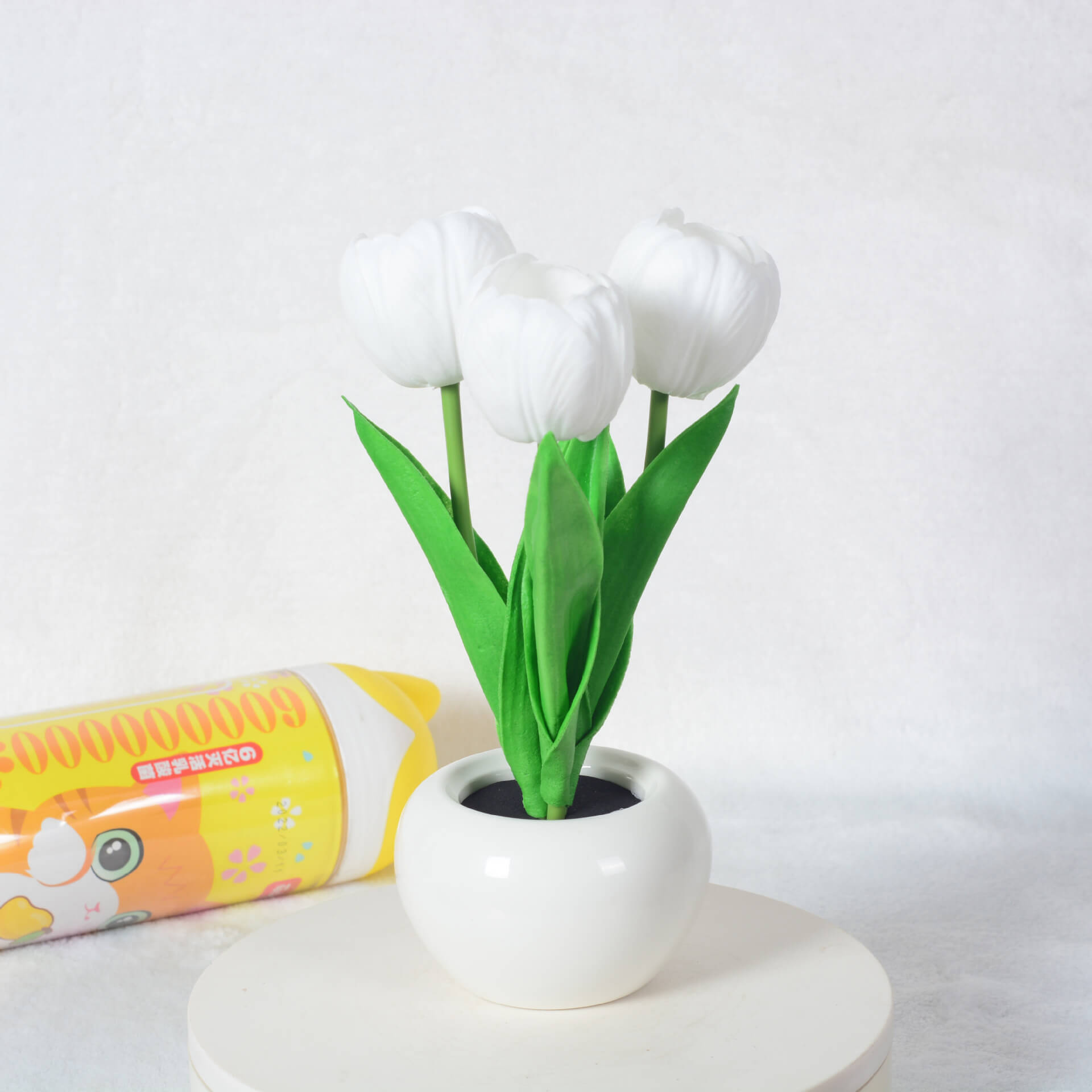 Modern Creative Faux Tulip & Peony LED Night Table Lamp