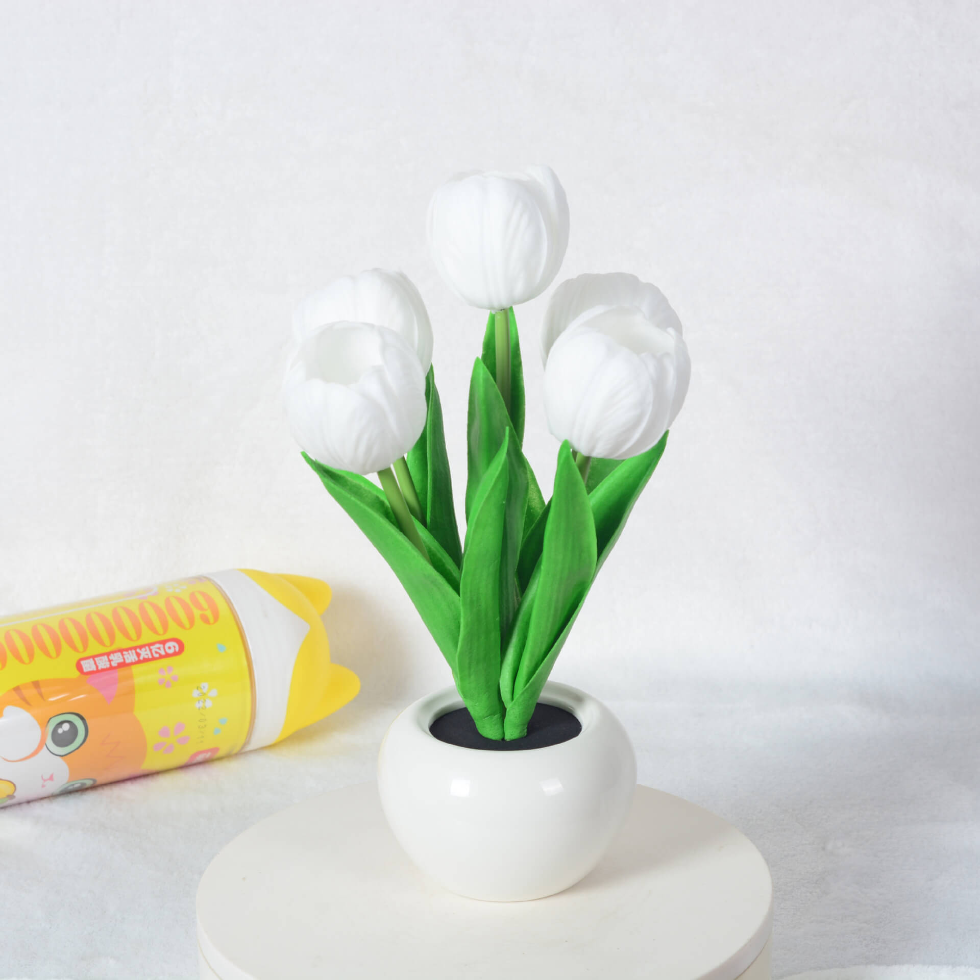 Modern Creative Faux Tulip & Peony LED Night Table Lamp