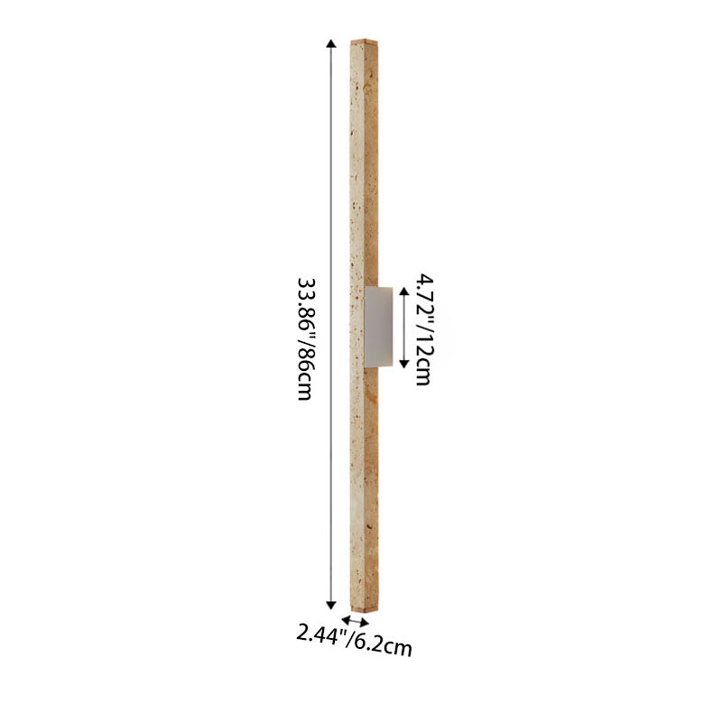 Japanese Wabi-Sabi Travertine Long Strip LED Wall Sconce