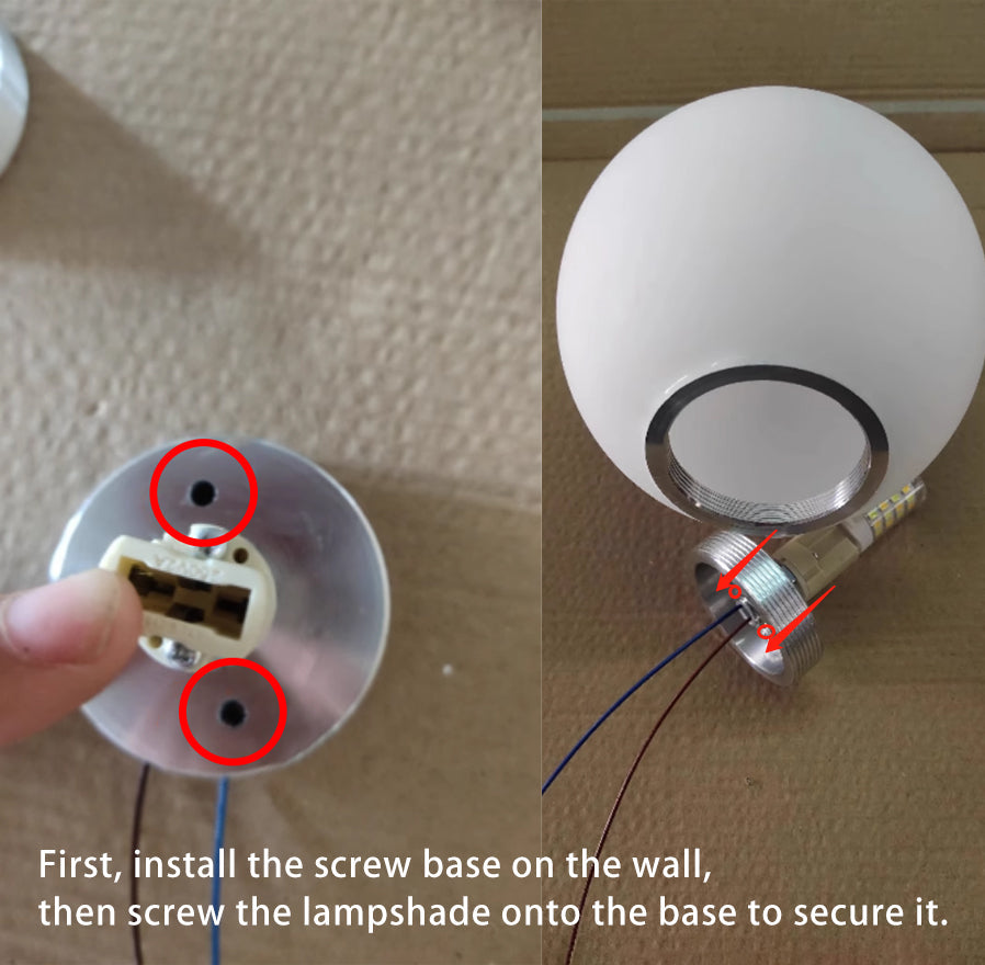 Modern Minimalist Orb Glass 1-Light Wall Sconce