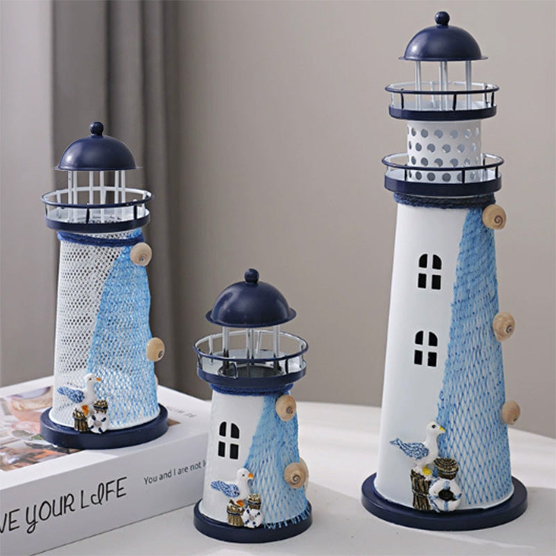 Modern Art Deco Lighthouse Shape Round Iron LED Table Lamp