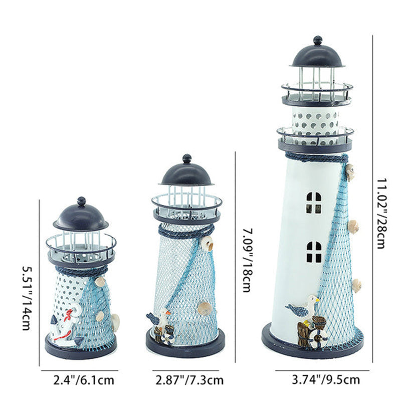 Modern Art Deco Lighthouse Shape Round Iron LED Table Lamp