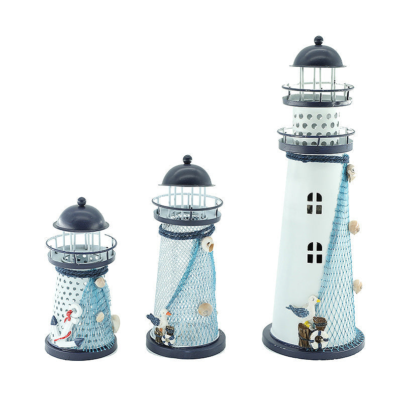 Modern Art Deco Lighthouse Shape Round Iron LED Table Lamp