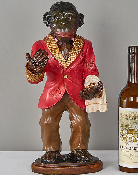Retro Creative Monkey Resin Wine Bottle 1-Light Table Lamp