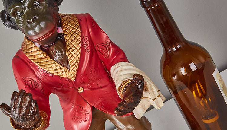 Retro Creative Monkey Resin Wine Bottle 1-Light Table Lamp